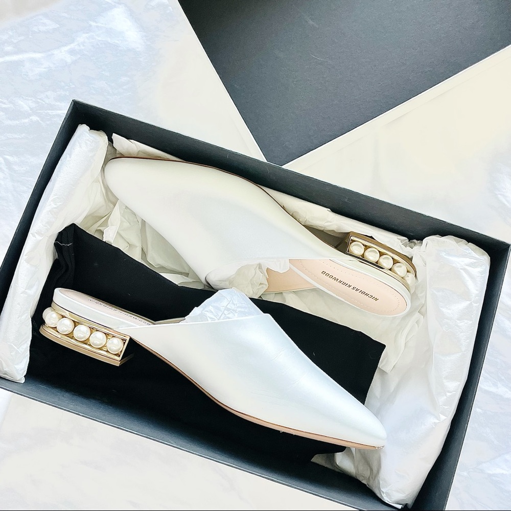 Nicholas Kirkwood Pearl White Mule size 39